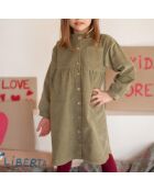 Robe velours côtelé Romane vert kaki