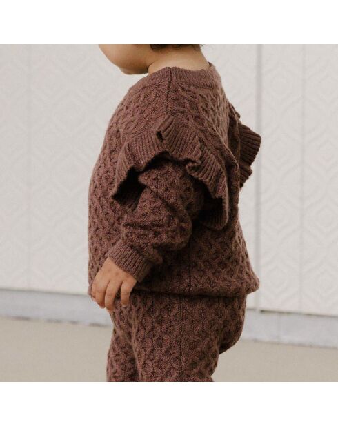 Pull Nid d'Abeille La Reina marron