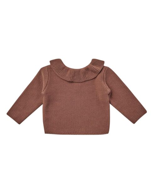 Pull en Coton Bio Gauffré brun