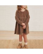 Robe Velours  en Coton Bio chocolat