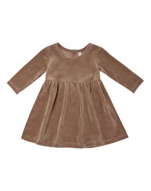 Robe Velours  en Coton Bio chocolat