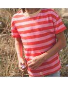 T-shirt Mini Amore Rayé rose bonbon
