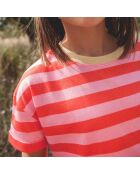 T-shirt Mini Amore Rayé rose bonbon