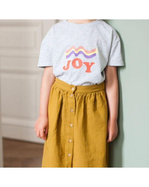 T-Shirt Coton Bio Mini Amore gris chiné