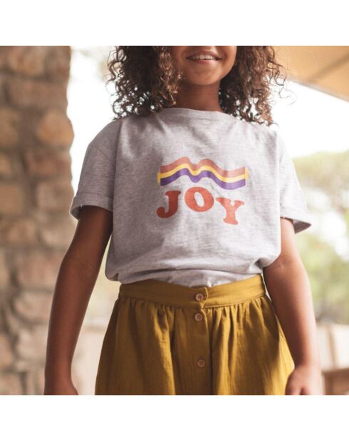 T-Shirt Coton Bio Mini Amore gris chiné