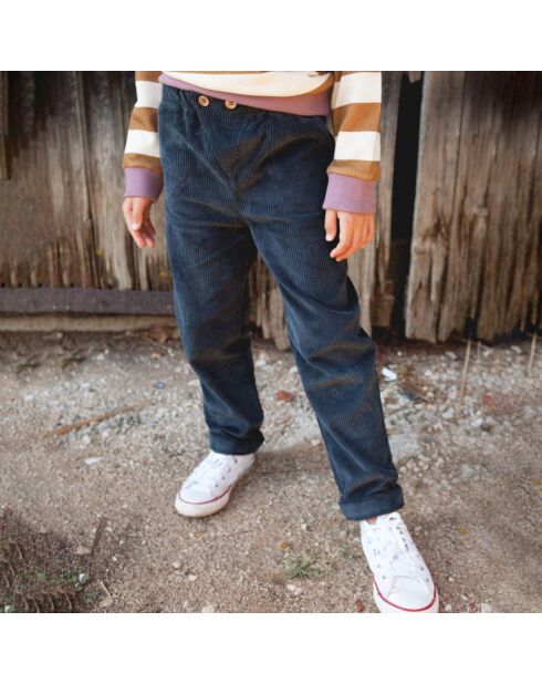 Pantaloni Marlito in velluto a coste blu marino