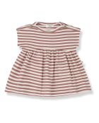 Robe Manches Courtes Rayée Lia vieux rose