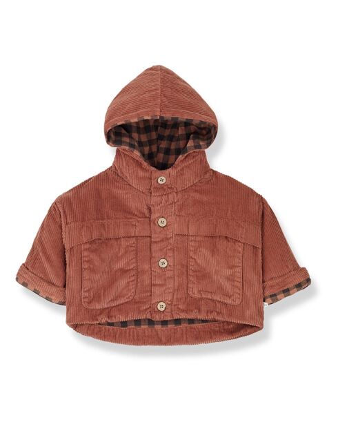 Veste à Capuche Velours Côtelé Kurt terracotta