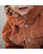 Veste à Capuche Velours Côtelé Kurt terracotta