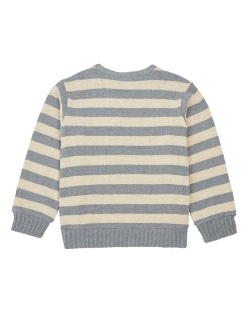 Pull Rayé beige/gris
