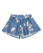 Short à Fleurs bleu indigo