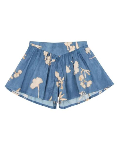 Short à Fleurs bleu indigo