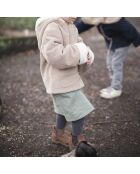 Manteau en Velours Fourré Andrea beige