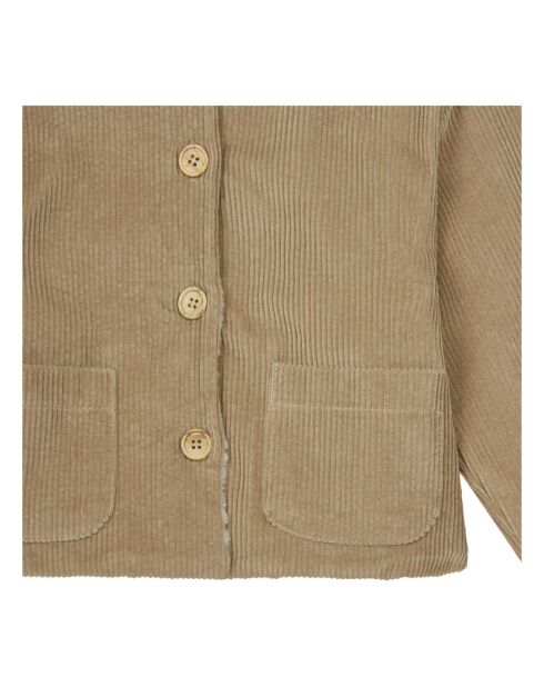 Manteau en Velours Fourré Andrea beige