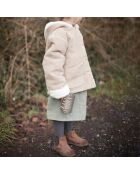 Manteau en Velours Fourré Andrea beige