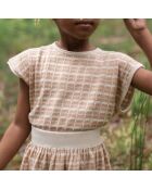 Top Maille Coton Pima Bio Iris rose pêche