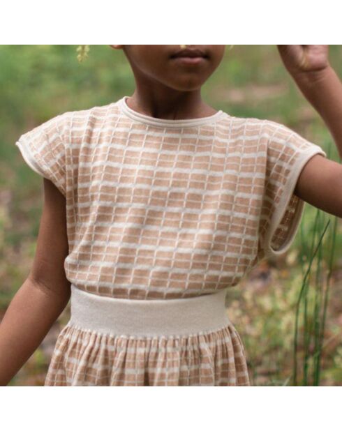 Top Maille Coton Pima Bio Iris rose pêche