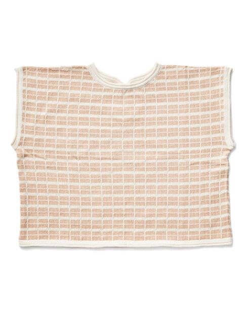 Top Maille Coton Pima Bio Iris rose pêche