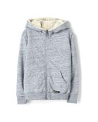 Sweat Zippé à Capuche Fourré Réversible Hooper gris