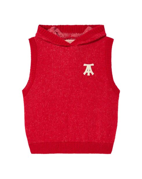 Pull à Capuche en Laine mélangée Yak rouge