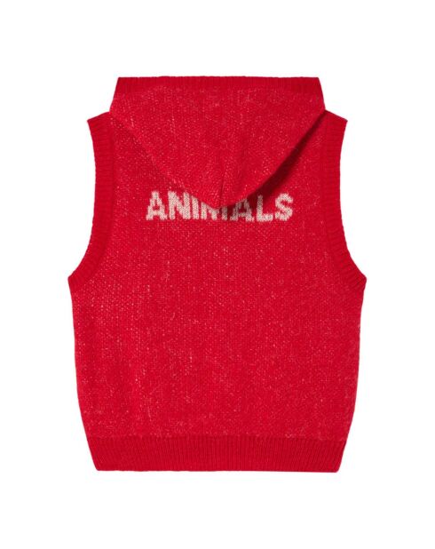Pull à Capuche en Laine mélangée Yak rouge