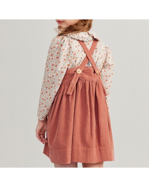 Robe à Bretelles Velours Côtelé Enola terracotta