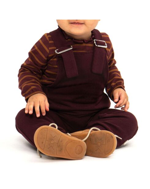 Salopette en Coton Bio Eikin bordeaux