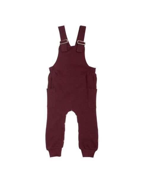 Salopette en Coton Bio Eikin bordeaux