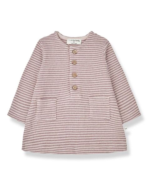 Robe côtelée Rayée Dima mauve