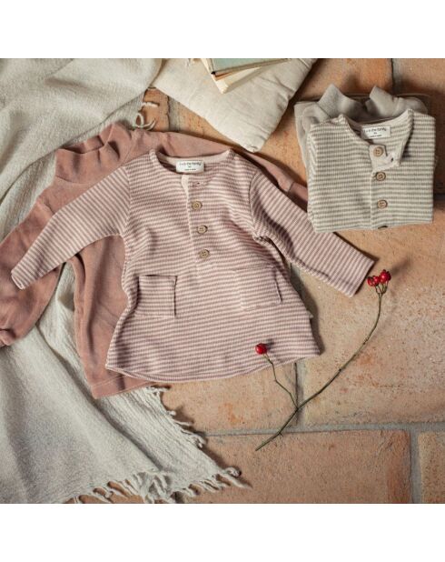 Robe côtelée Rayée Dima mauve