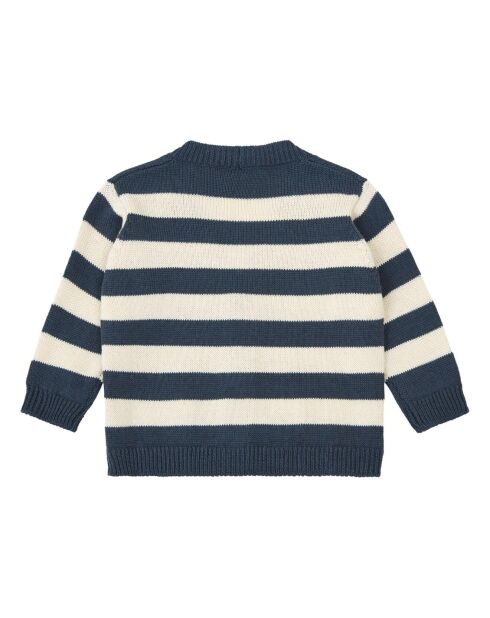 Cardigan Rayé écru/marine