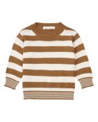 Pull Rayé camel