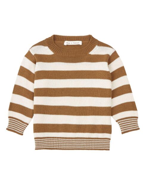Pull Rayé camel