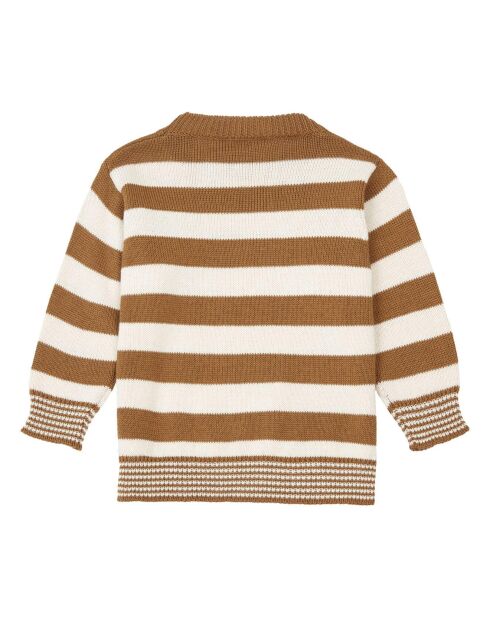 Pull Rayé camel