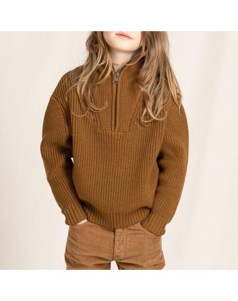 Pull en Laine Merinos mélangée Sasha camel
