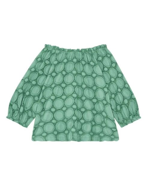 Blouse Ajourée vert argile