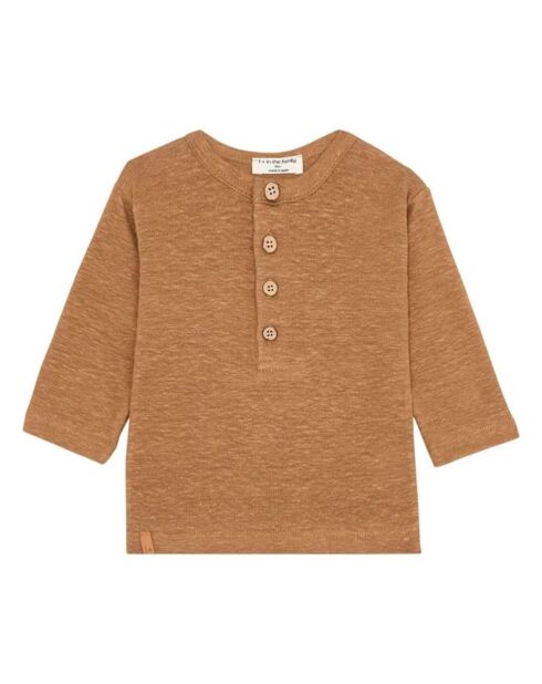 T-Shirt Manches Longues en Lin Beto camel
