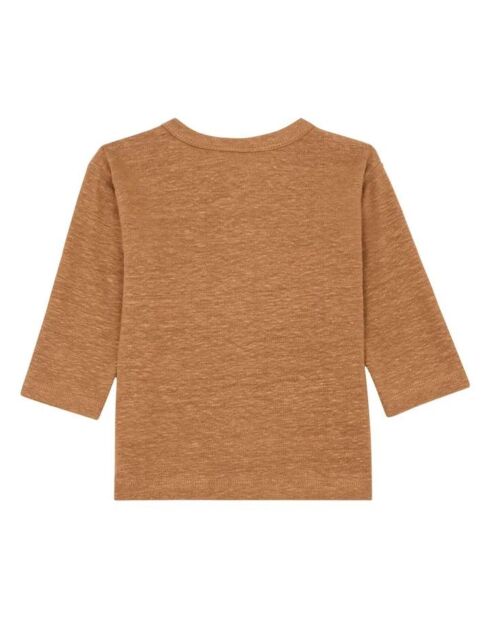 T-Shirt Manches Longues en Lin Beto camel