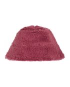 Chapeau Façon Fourrure rouge framboise
