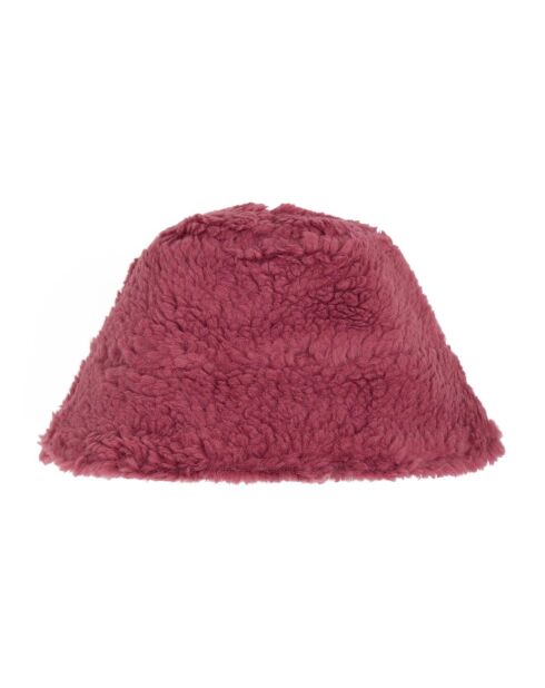 Chapeau Façon Fourrure rouge framboise