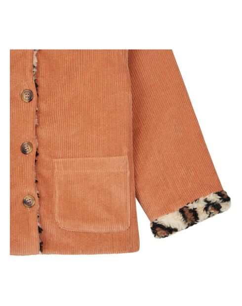 Manteau Velours Côtelé Fourré Andréa camel