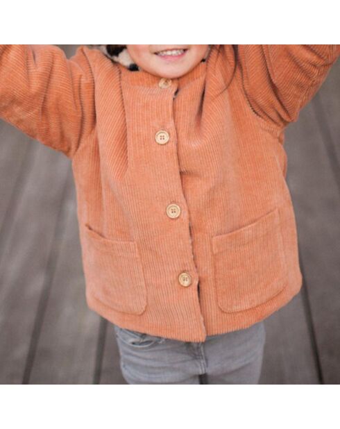 Manteau Velours Côtelé Fourré Andréa camel