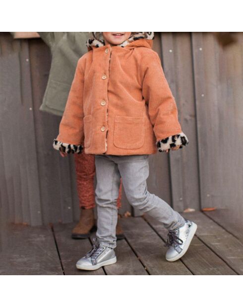 Manteau Velours Côtelé Fourré Andréa camel