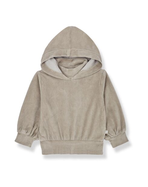 Albina Kapuzenpullover aus taupefarbenem Samt