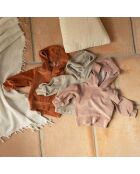 Sweat à Capuche Velours Albina taupe