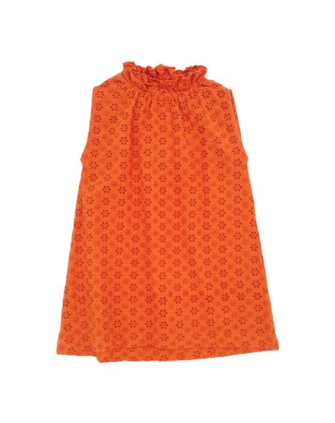 Robe Brodée Coton Bio orange