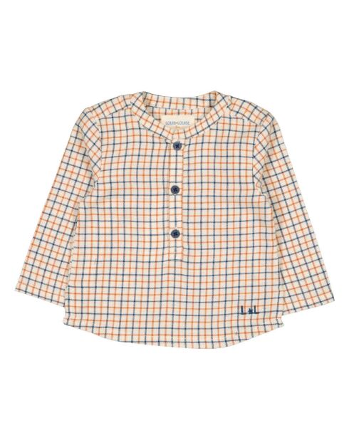 Kurta a quadretti con nonno ecru
