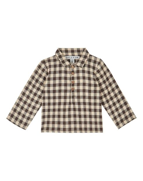 Kurta Vichy ecru/marrone