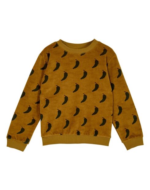 Sweat en Velours Piments ocre