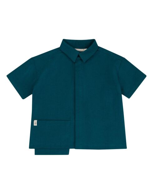 Chemise Lux en Coton Bio bleu vert